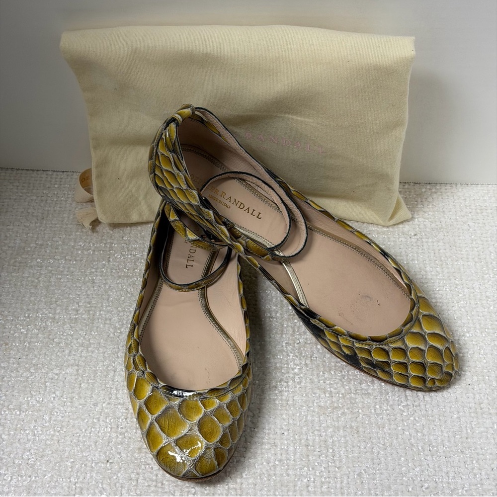 Loeffler Randall Olive Green Snakeskin Ballet Flats Leather
Women Sz 9.5 - Picture 5 of 7
